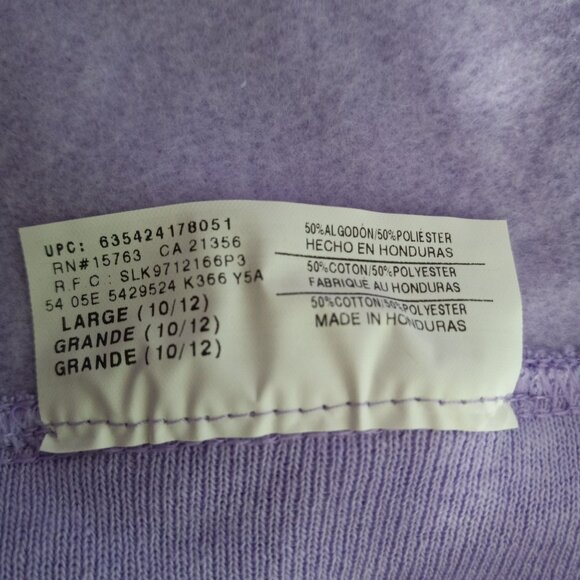 Hanes Size L 10 12 Girls Hoodie Jacket CITY CHIC Glittery Graphic Purple NEW - Picture 3 of 7